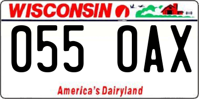 WI license plate 055OAX
