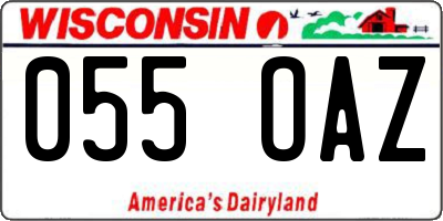 WI license plate 055OAZ
