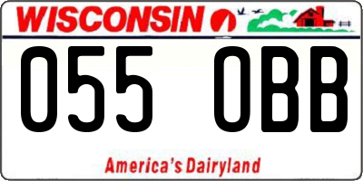 WI license plate 055OBB