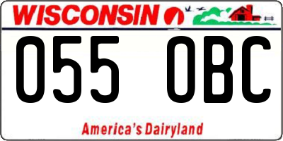 WI license plate 055OBC