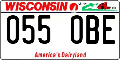 WI license plate 055OBE