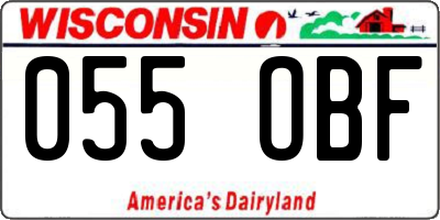WI license plate 055OBF
