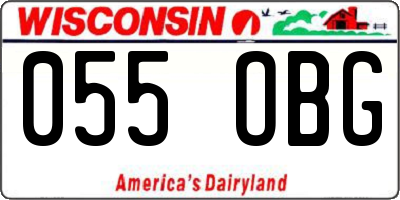 WI license plate 055OBG
