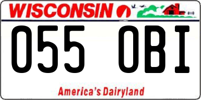 WI license plate 055OBI