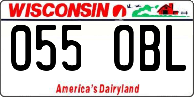 WI license plate 055OBL