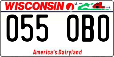 WI license plate 055OBO