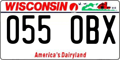 WI license plate 055OBX