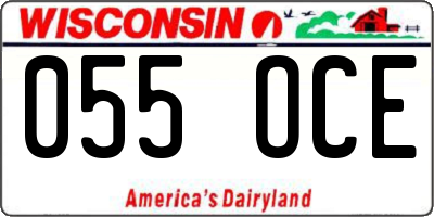 WI license plate 055OCE