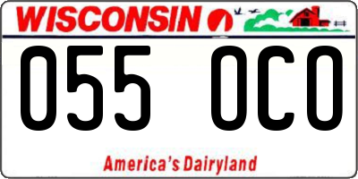 WI license plate 055OCO