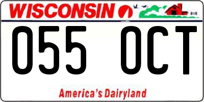 WI license plate 055OCT