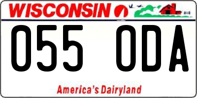 WI license plate 055ODA