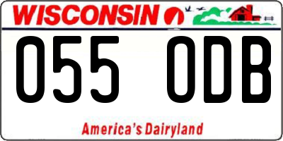 WI license plate 055ODB