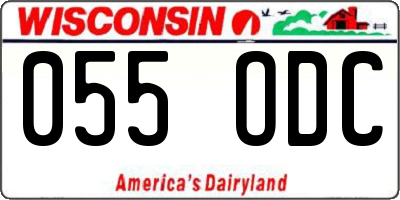 WI license plate 055ODC