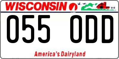WI license plate 055ODD