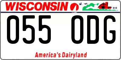 WI license plate 055ODG