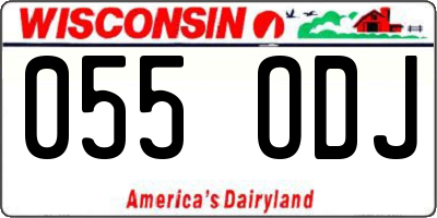 WI license plate 055ODJ