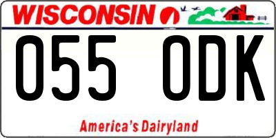 WI license plate 055ODK