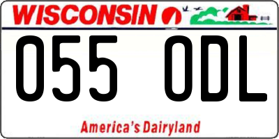 WI license plate 055ODL