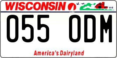 WI license plate 055ODM