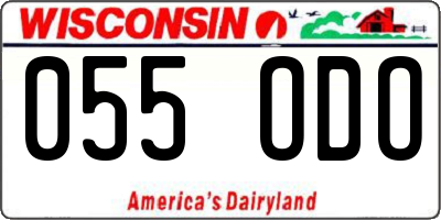 WI license plate 055ODO
