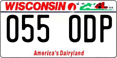 WI license plate 055ODP