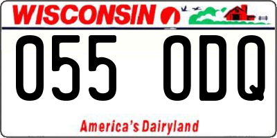 WI license plate 055ODQ