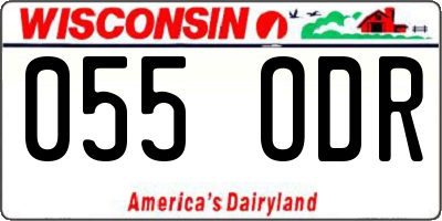 WI license plate 055ODR