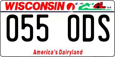 WI license plate 055ODS