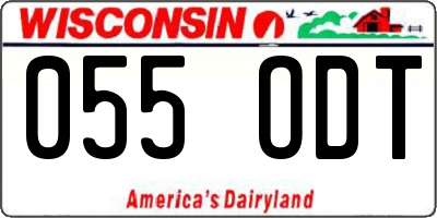 WI license plate 055ODT