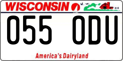 WI license plate 055ODU
