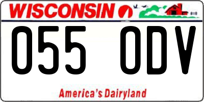 WI license plate 055ODV