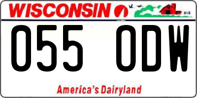 WI license plate 055ODW