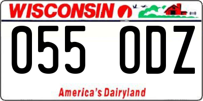 WI license plate 055ODZ