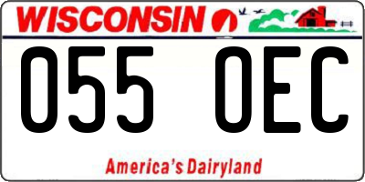 WI license plate 055OEC