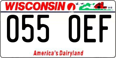 WI license plate 055OEF