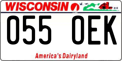 WI license plate 055OEK