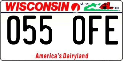 WI license plate 055OFE