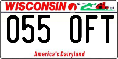 WI license plate 055OFT