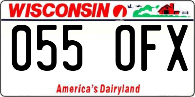 WI license plate 055OFX