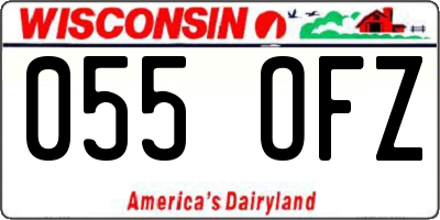WI license plate 055OFZ