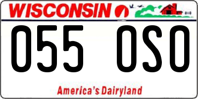 WI license plate 055OSO