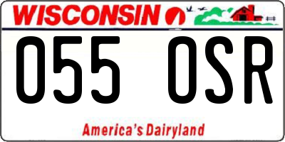 WI license plate 055OSR
