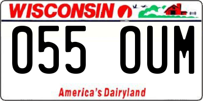 WI license plate 055OUM