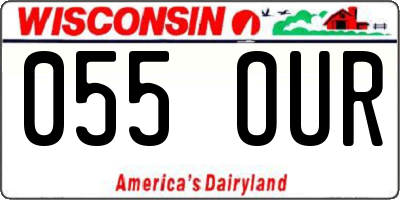 WI license plate 055OUR