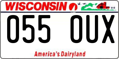 WI license plate 055OUX