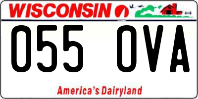 WI license plate 055OVA