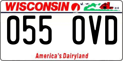 WI license plate 055OVD