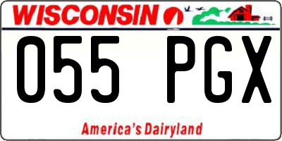 WI license plate 055PGX