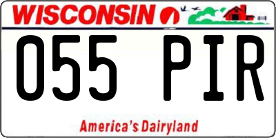 WI license plate 055PIR
