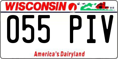 WI license plate 055PIV